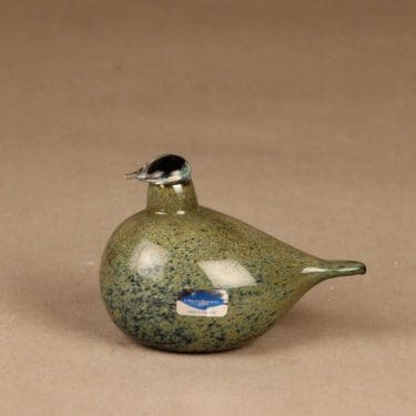 Nuutajärvi Tirri, signeerattu, suunnittelija Oiva Toikka, signeerattu, lintu