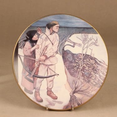 Arabia Kalevala seinälautanen, Joukahaisen kosto, suunnittelija Akseli Gallen-Kallela, Joukahaisen kosto, serikuva, Kalevala