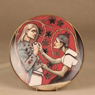 Arabia Kalevala seinälautanen, Velisurmaaja, suunnittelija Akseli Gallen-Kallela, Velisurmaaja, serikuva, Kalevala