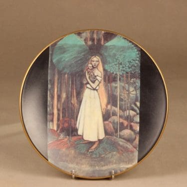 Arabia Kalevala seinälautanen, Marjatta ja Kristuslapsi, suunnittelija Akseli Gallen-Kallela, Marjatta ja Kristuslapsi, serikuva, Kalevala