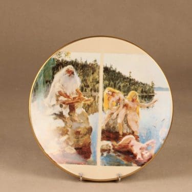 Arabia Kalevala seinälautanen, Väinämöisen soitto, suunnittelija Akseli Gallen-Kallela, Väinämöisen soitto, serikuva, Kalevala