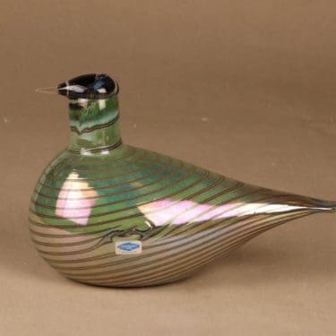 Nuutajärvi Iso Alli, yrityslintu, suunnittelija Oiva Toikka, yrityslintu, signeerattu