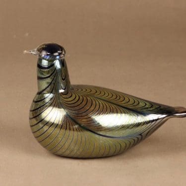 Nuutajärvi yrityslintu, Kansallis-Osake-Pankki, suunnittelija Oiva Toikka, Kansallis-Osake-Pankki, Signeerattu Oiva Toikka Nuutajärvi Notsjö Kansallis-Osake-pankki