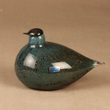 Nuutajärvi yrityslintu, vihertävä, suunnittelija Oiva Toikka, signeerattu