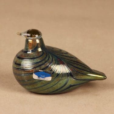 Nuutajärvi yrityslintu, Kansallis-Osake-Pankki, suunnittelija Oiva Toikka, Kansallis-Osake-Pankki, signeerattu