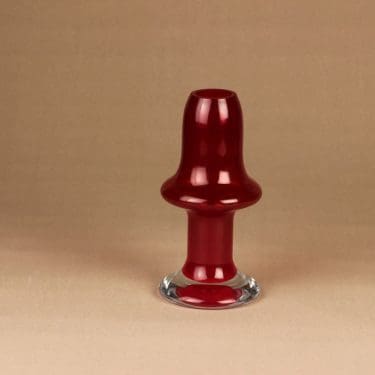 Riihimäen lasi Puisto maljakko, punainen, suunnittelija Ulla-Maija Vikman,