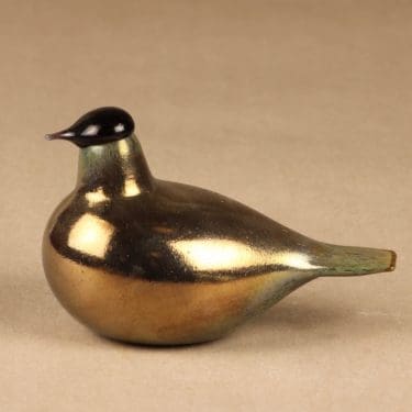 Nuutajärvi lintu , Apilanlehti pieni, suunnittelija Oiva Toikka, Apilanlehti pieni, signeerattu, yrityslintu