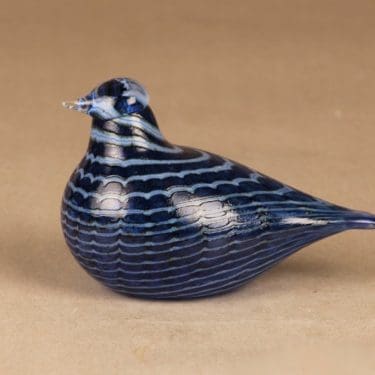 Nuutajärvi lintu , Sinisulka, suunnittelija Oiva Toikka, Sinisulka, signeerattu, filigraani