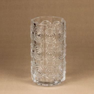 Riihimäen lasi Rengas maljakko, kirkas, suunnittelija Tamara Aladin,