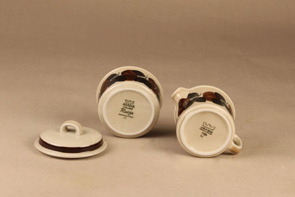 Arabia Ruija sokerikko ja kermakko suunnittelija Raija Uosikkinen 2