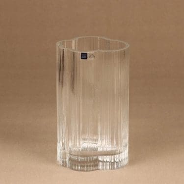 Nuutajärvi Cumulus maljakko, kirkas, suunnittelija Markku Salo,