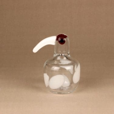 Iittala lintu , Snowball, suunnittelija Anu Penttinen, Snowball, signeerattu