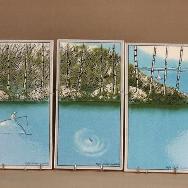 Arabia Ihminen ja Luonto seinätaulu, triptyykki, 3 kpl, suunnittelija Heljä Liukko-Sundström, triptyykki, 3-osainen, serikuva, tilaustyö