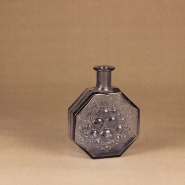 Riihimäen lasi Stella polaris koristepullo, neodymi, suunnittelija Nanny Still,