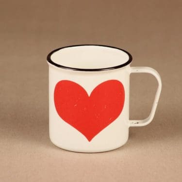 Finel Sydän muki, emali, suunnittelija Gunvor Olin-Grönqvist, emali, sydän