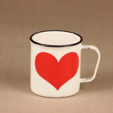 Finel Sydän muki, emali, suunnittelija Gunvor Olin-Grönqvist, emali, sydän