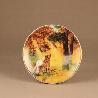 Arabia seinälautanen, Suomenpystykorva, suunnittelija , Suomenpystykorva, serikuva, koira, kennelliitto