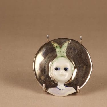 Arabia HLS seinätaulu, uniikki, suunnittelija Heljä Liukko-Sundström, uniikki, käsinmaalattu, pieni, signeerattu