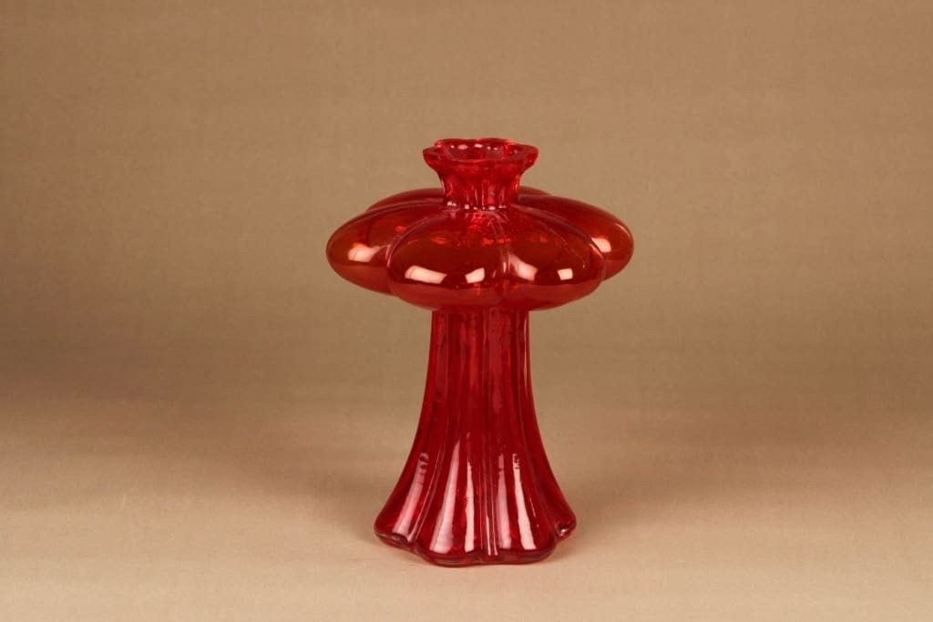 Riihimäen lasi Päivänkukka maljakko, suuri, suunnittelija Helena Tynell, suuri