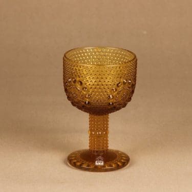 Riihimäen lasi Grapponia viinilasi, amber, suunnittelija Nanny Still, 15 cl