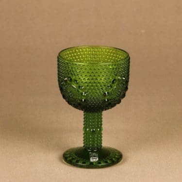 Riihimäen lasi Grapponia viinilasi, vihreä, suunnittelija Nanny Still, 15 cl