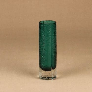 Riihimäen lasi 1456 maljakko, turkoosi, suunnittelija Tamara Aladin,