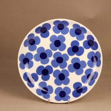 Arabia Aurinko tarjoilulautanen, sininen, suunnittelija Esteri Tomula, serikuva