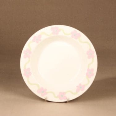 Arabia Villiruusu lautanen, syvä, suunnittelija Laila Hakala, syvä, serikuva, kukka, köynnös