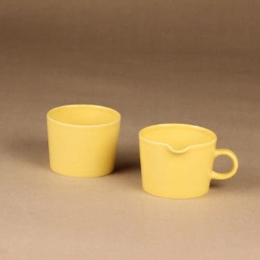 Arabia Teema sugar bowl and creamer yellow designer Kaj Franck