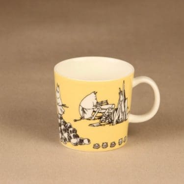 Arabia Muumi muumimuki, keltainen, suunnittelija Tove Slotte-Elevant, serikuva, muumi, 3 dl