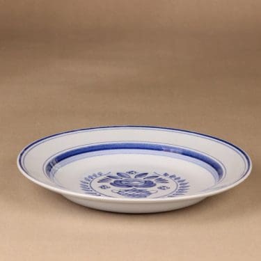 Arabia Blue Rose lautanen, syvä 24 cm, suunnittelija Svea Granlund, syvä 24 cm, käsinmaalattu,kukka-aihe