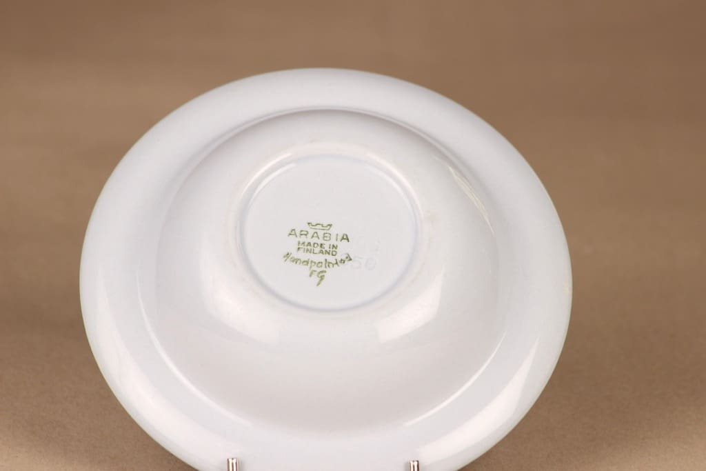 Arabia Blue Rose lautanen, syvä, suunnittelija Svea Granlund, syvä , käsinmaalattu,kukka-aihe kuva 3