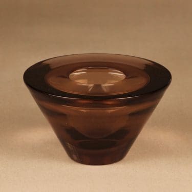 Nuutajärvi OT24 taidelasimalja, signeerattu, suunnittelija Oiva Toikka, signeerattu, massiivinen