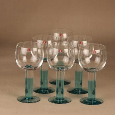 Nuutajärvi Mondo valkoviinilasi(pikkuviini), 28 cl, 6 kpl, suunnittelija Kerttu Nurminen, 28 cl