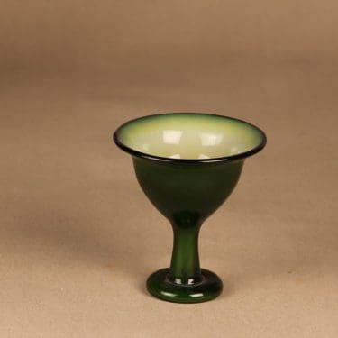 Nuutajärvi Maamme laulu taidelasimalja, pieni, suunnittelija Oiva Toikka, pieni, jalallinen