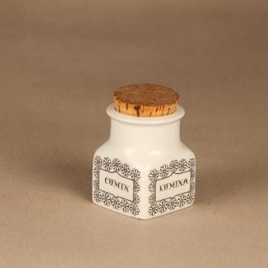 Arabia EK maustepurkki, Kumina, suunnittelija Esteri Tomula, Kumina, serikuva, kukka