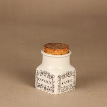 Arabia EK maustepurkki, Kaneli, suunnittelija Esteri Tomula, Kaneli, serikuva, kukka
