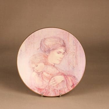 Arabia Äiti ja lapsi vuosilautanen, 1987, numeroitu, suunnittelija Edna Hibel, 1987, numeroitu