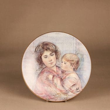 Arabia Äiti ja lapsi vuosilautanen, 1990, numeroitu, suunnittelija Edna Hibel, 1990, numeroitu