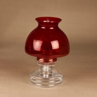 Riihimäen lasi Apollo kynttilälyhty, punainen, suunnittelija Nanny Still,
