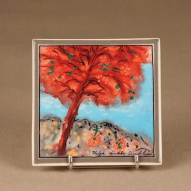 Arabia seinälaatta, Hehkuva syksy, suunnittelija Heljä Liukko-Sundström, Hehkuva syksy, signeerattu