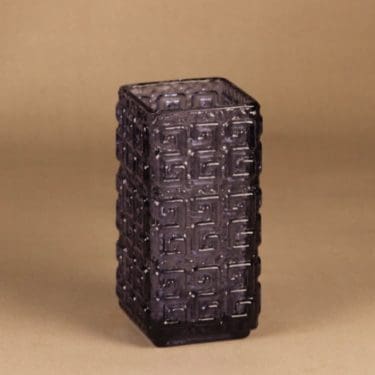 Riihimäen lasi Taalari maljakko, neodymi, suunnittelija Tamara Aladin, massiivinen