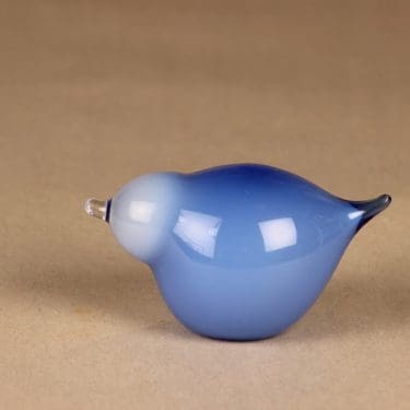 Nuutajärvi lintu , Sinisirri, suunnittelija Oiva Toikka, Sinisirri, signeerattu