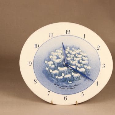 Arabia HLS seinäkello, Siniset lampaat, suunnittelija Heljä Liukko-Sundström, Siniset lampaat, lammas, kello