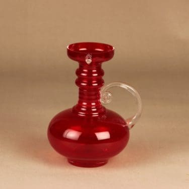 Riihimäen lasi Kleopatra maljakko, rubiininpunainen, suunnittelija Tamara Aladin,