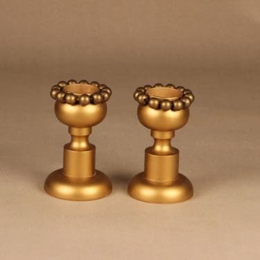 Aarikka kynttilänjalat, kulta, 2 kpl, suunnittelija Kaija Aarikka,