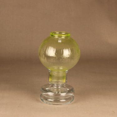 Riihimäen lasi Tuikku kynttilälyhty, keltainen, suunnittelija Nanny Still,