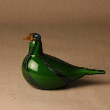 Nuutajärvi lintu , Viherhyyppä, suunnittelija Oiva Toikka, Viherhyyppä, signeerattu