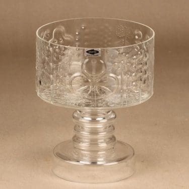 Nuutajärvi Flora kulho, jalallinen, suunnittelija Oiva Toikka, jalallinen