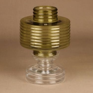 Riihimäen lasi Apollo kynttilälyhty, oliivinvihreä, suunnittelija Nanny Still,